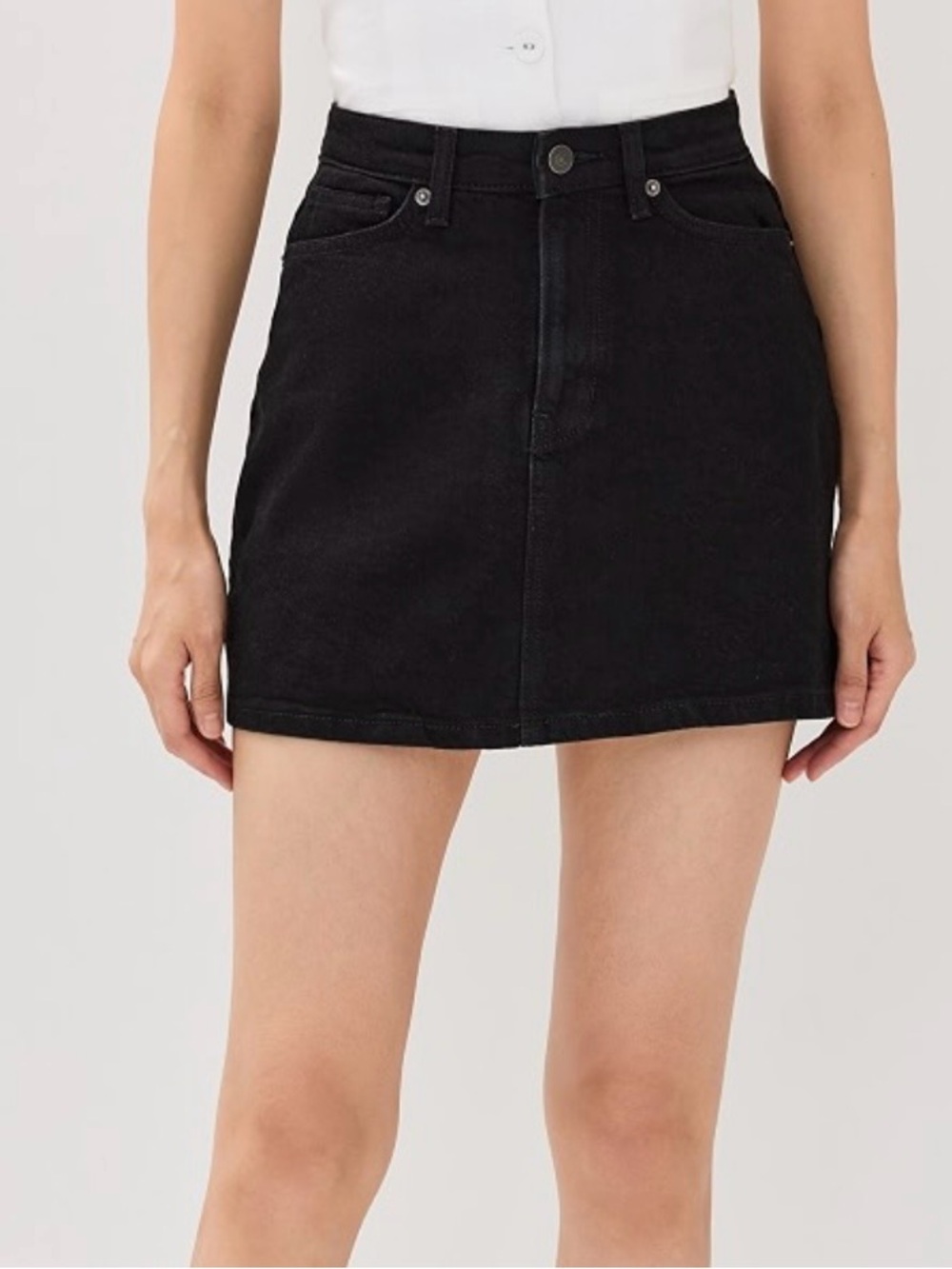Reformation Black Denim Mini Skirt